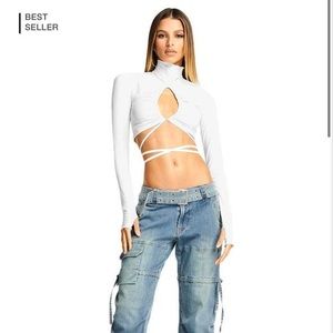 I am gia afia top in white